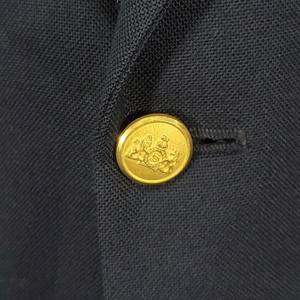 Stafford Men's Sport Coat‎ Blazer Two Button Navy Blue Polyester Wool Size 44L